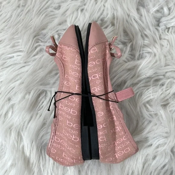 BEBE Girls Ballerina Flats Pink Slip On Shoes Size 8 New - Picture 8 of 11